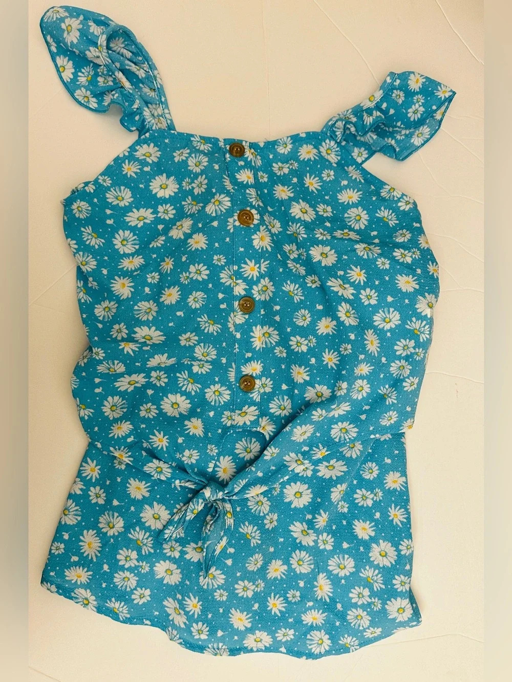 Speechless Teal Daisy Button-Front*2-Pc set*Girls Sz~16*EUC